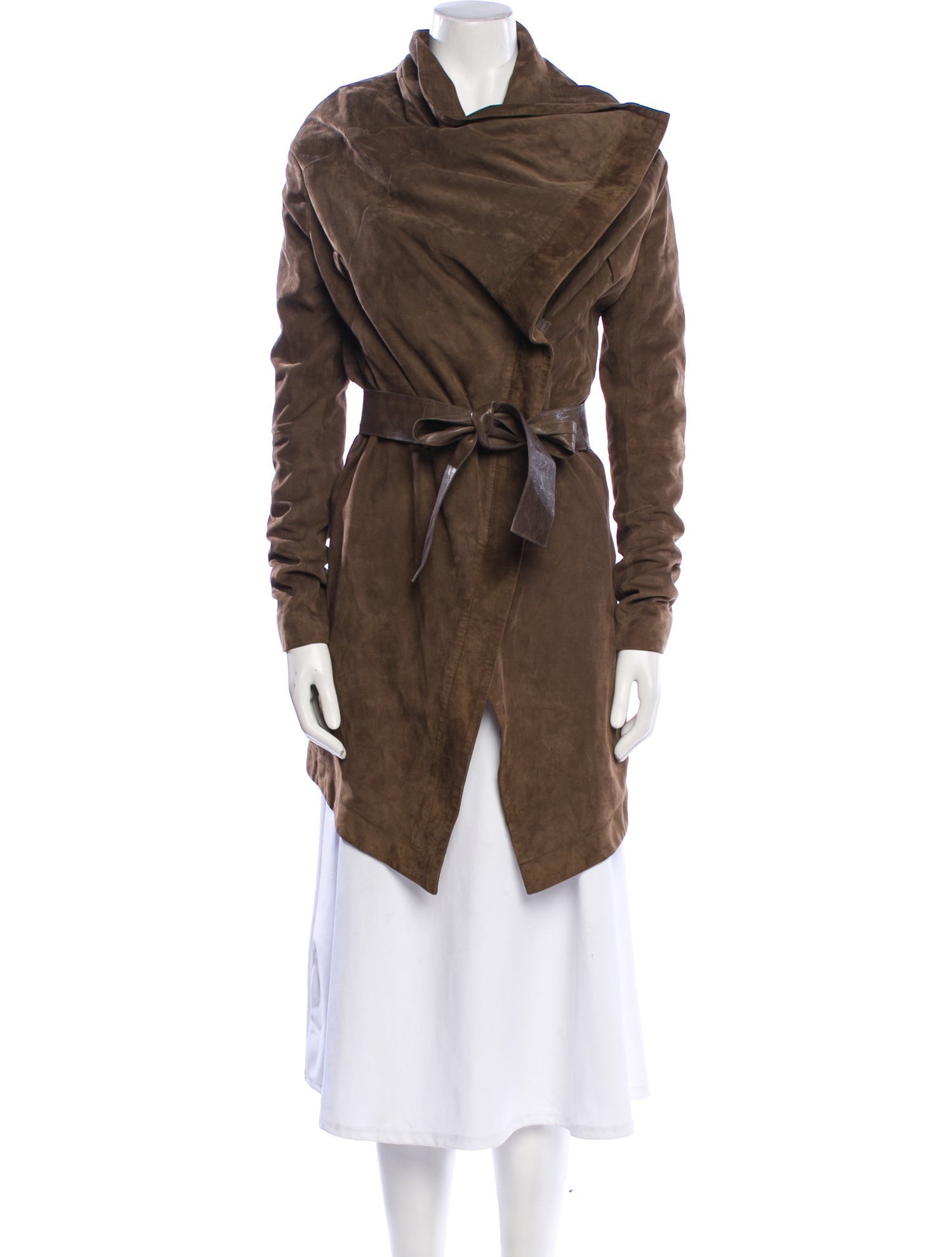 Punto Leather Trench Coat