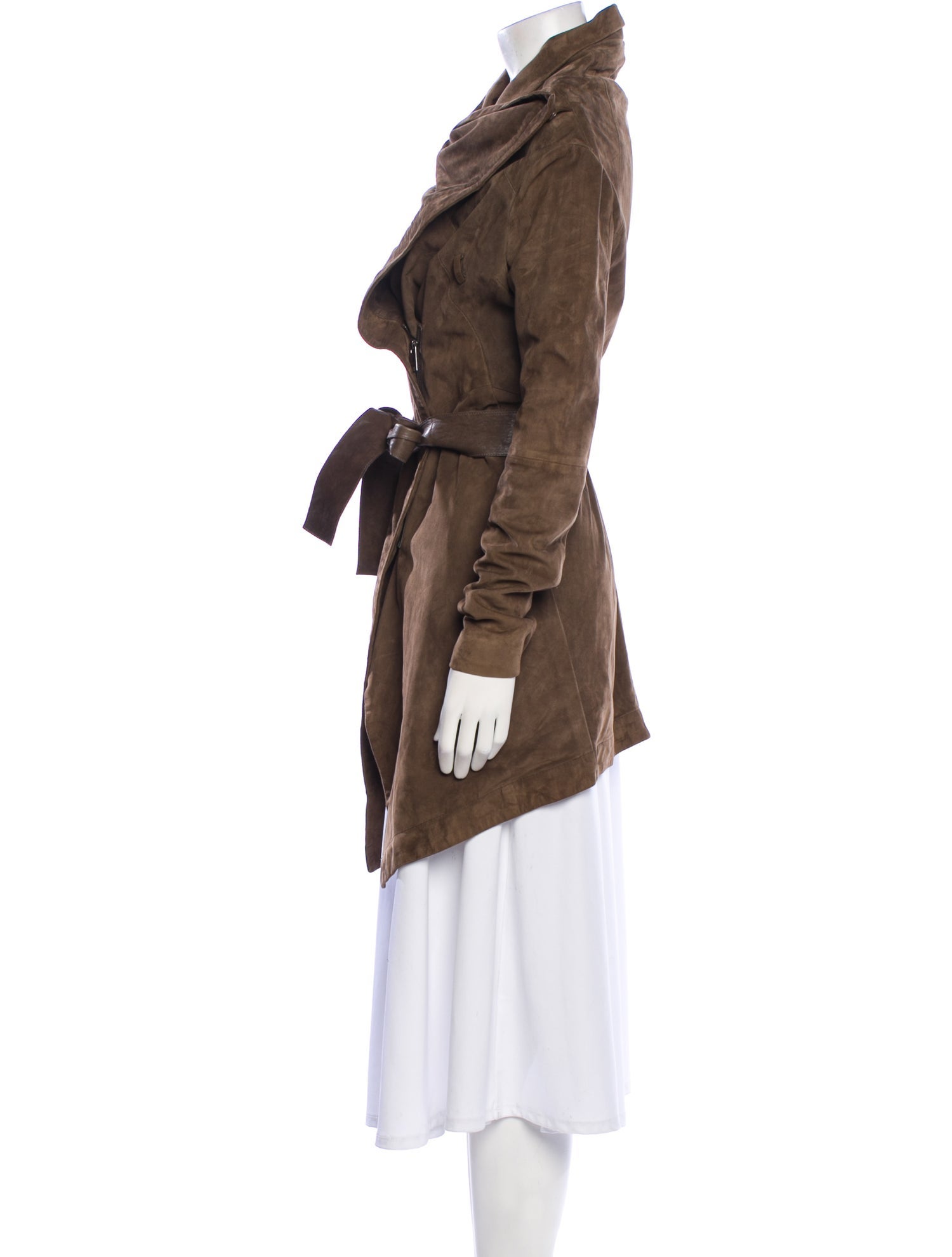 Punto Leather Trench Coat