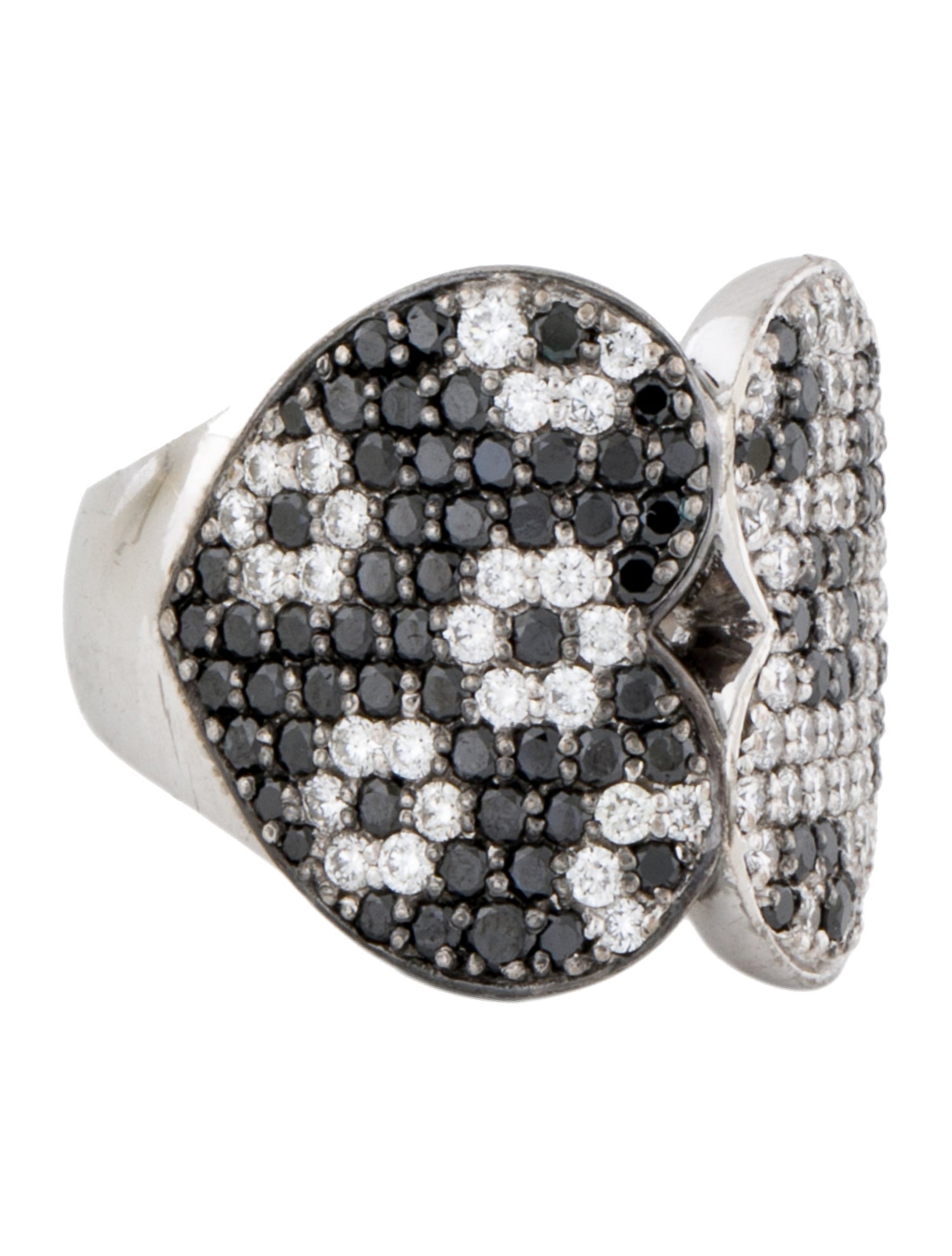 Ponte Vecchio Gioielli 18K Diamond Floral Hearts Ring