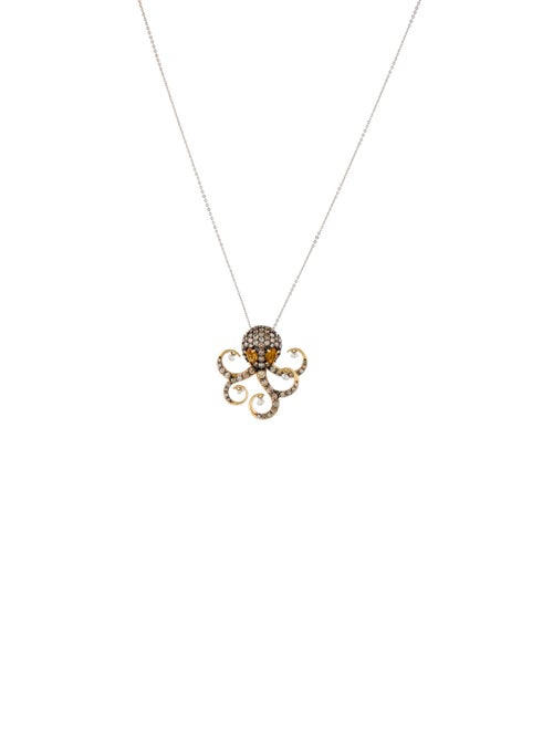 Ponte Vecchio Gioielli 18K Diamond & Citrine Octopus Pendant Necklace