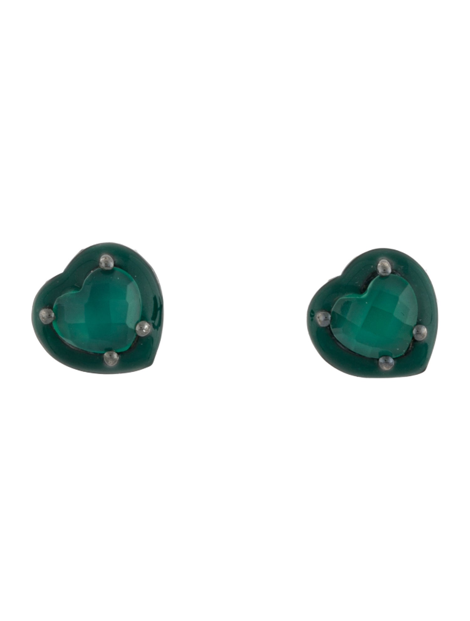 Nakard Enamel Kyanite Mini Heart Stud Earrings