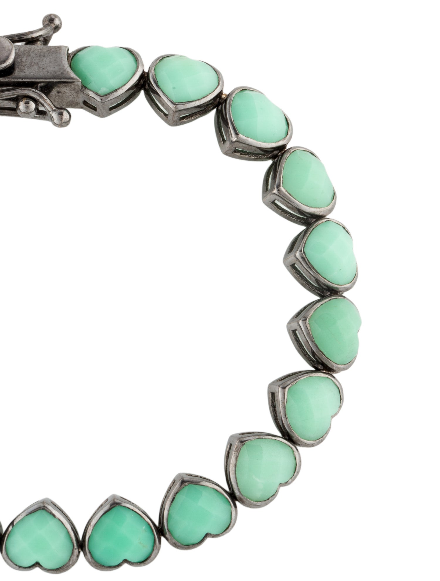 Nakard Chrysoprase Heart Tennis Bracelet