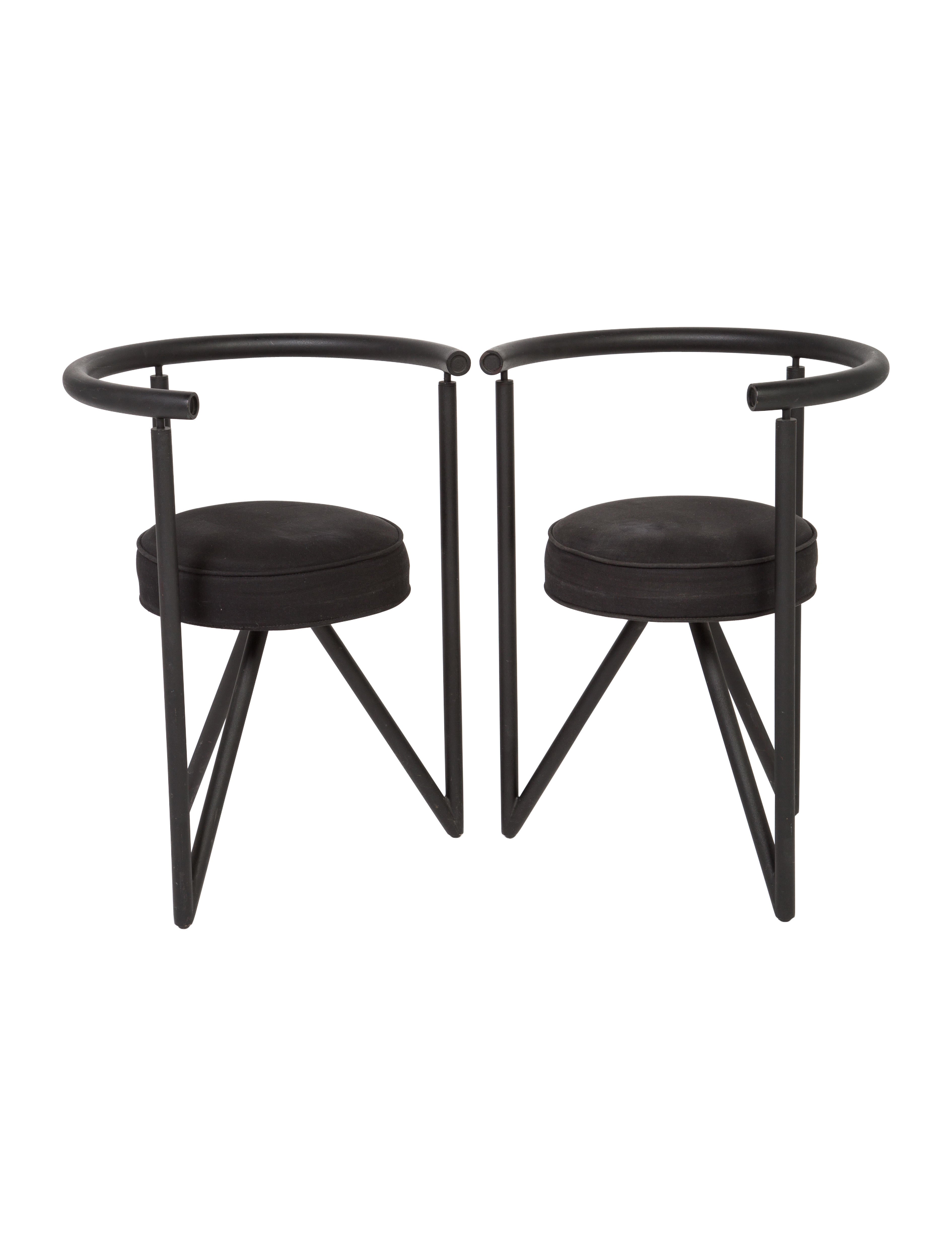 Philippe Starck Pair of Miss Dorn Chairs Black Seating, Furniture