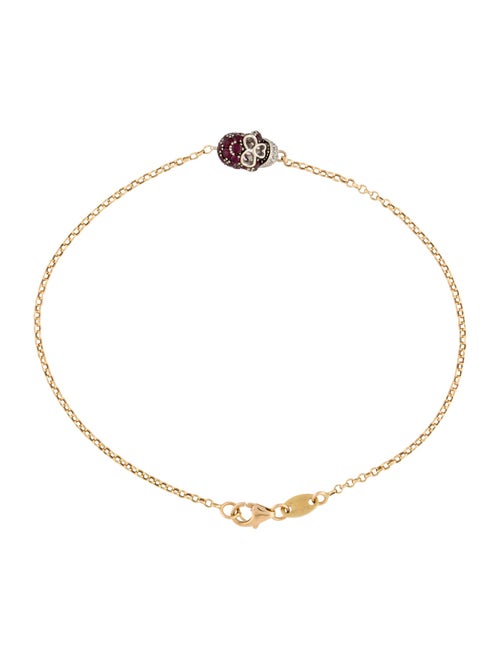 Pippo Perez 18K Ruby & Diamond Skull Station Bracelet