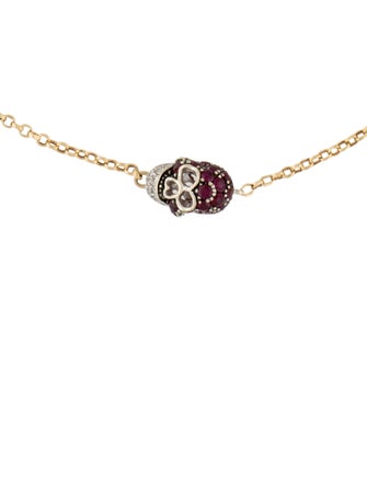 Pippo Perez 18K Ruby & Diamond Skull Station Bracelet