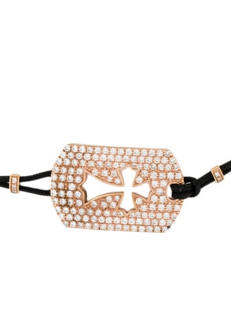 Pippo Perez 18K 1.10ctw Diamond Cross Cord Wrap Bracelet