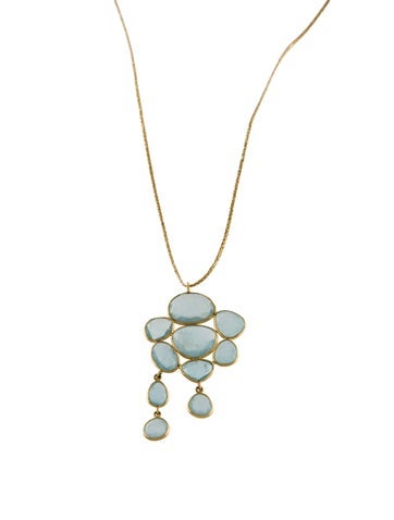 Pippa Small Pendant Necklace 18K Aquamarine