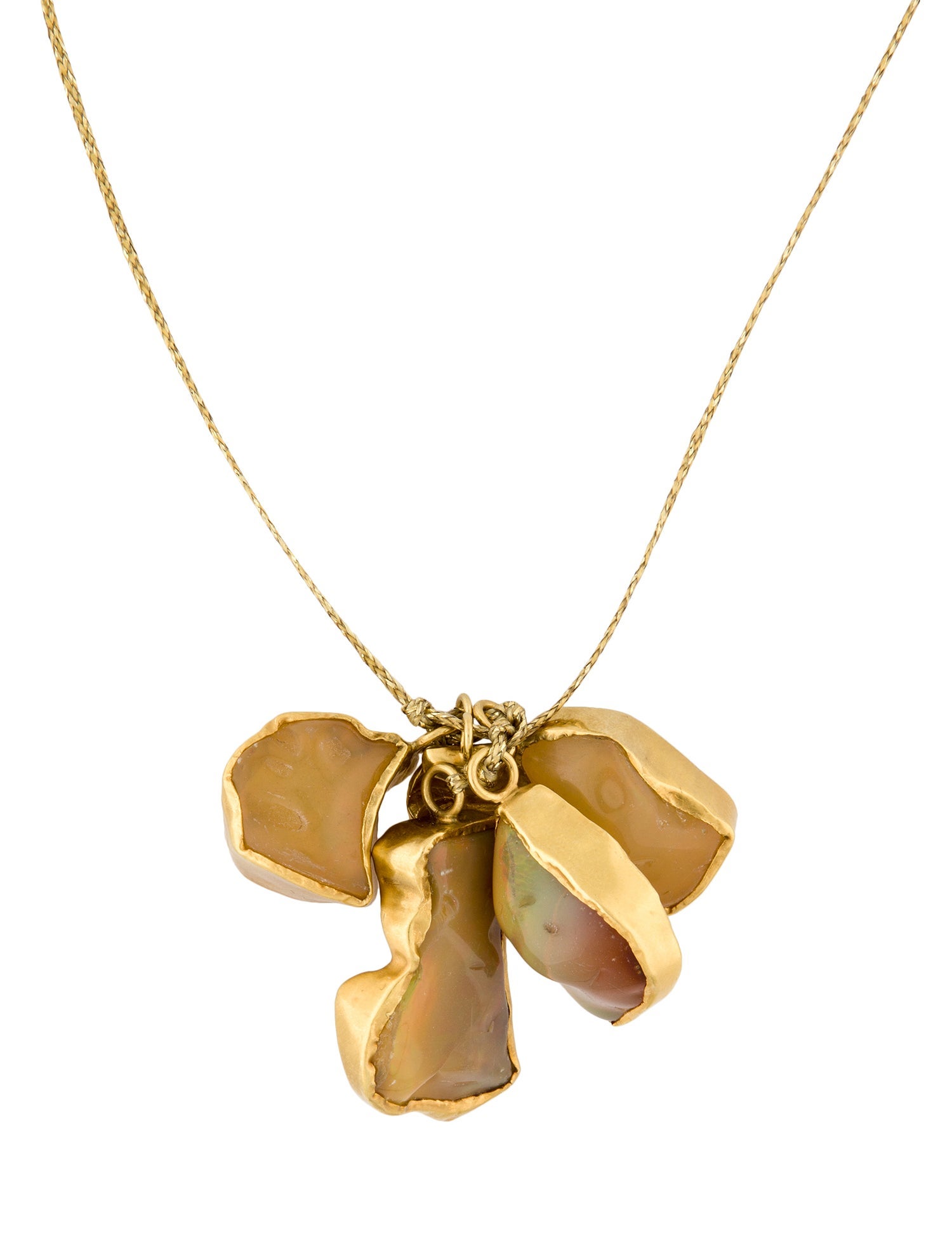 Pippa Small 18K Opal Cluster On A Cord Pendant Necklace