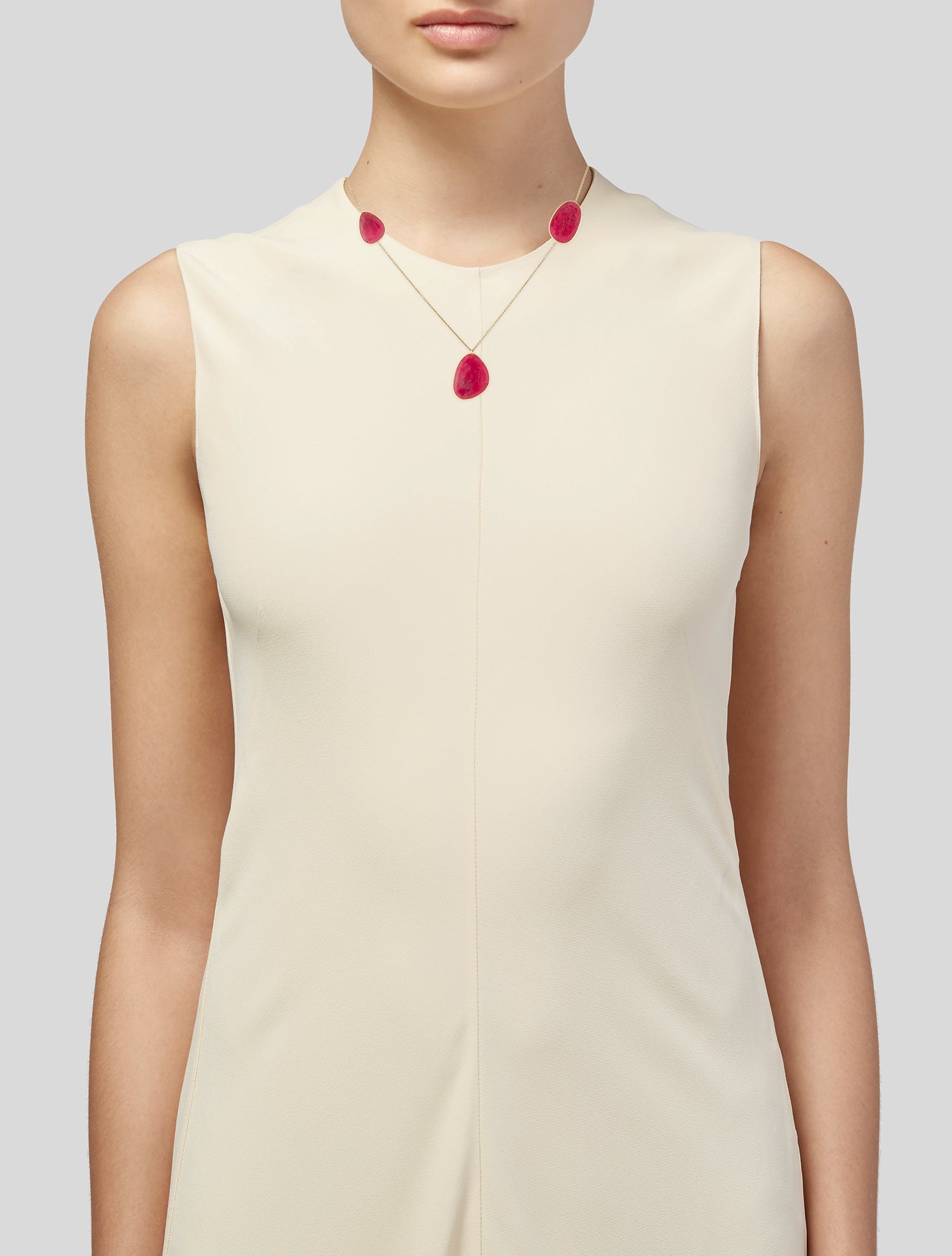 Pippa Small 18K Rhodonite 3 Pebble Station Necklace