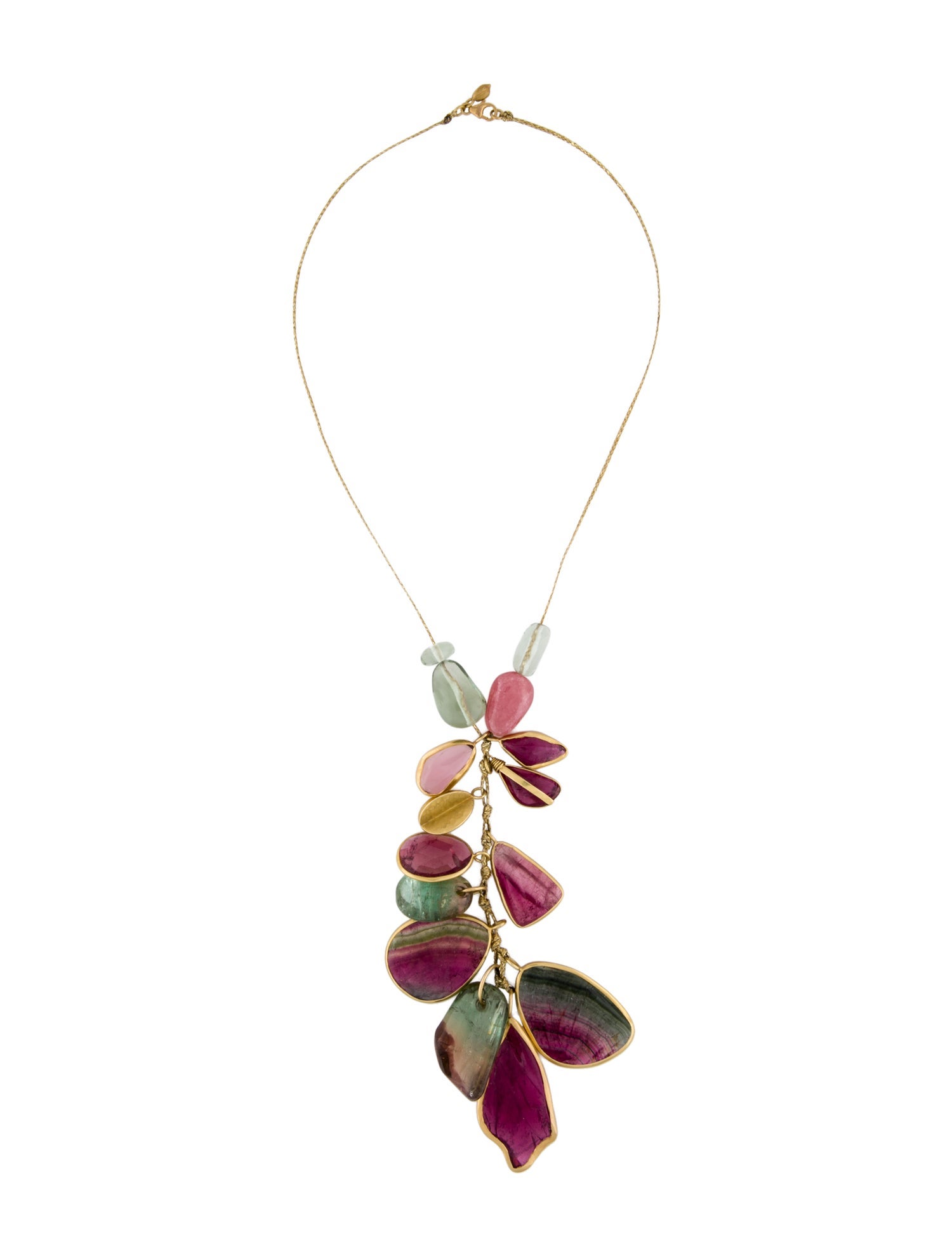Pippa Small 18K Tourmaline & Rhodochrosite Pendant Necklace