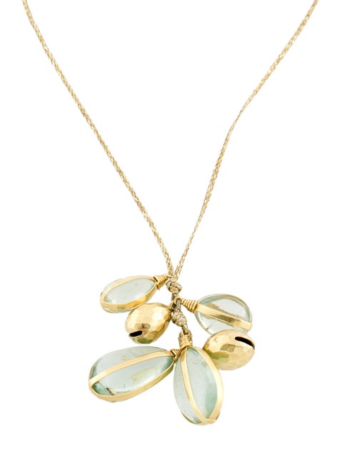 Pippa Small 18K Aquamarine Colette Cluster & Bell Pendant Necklace