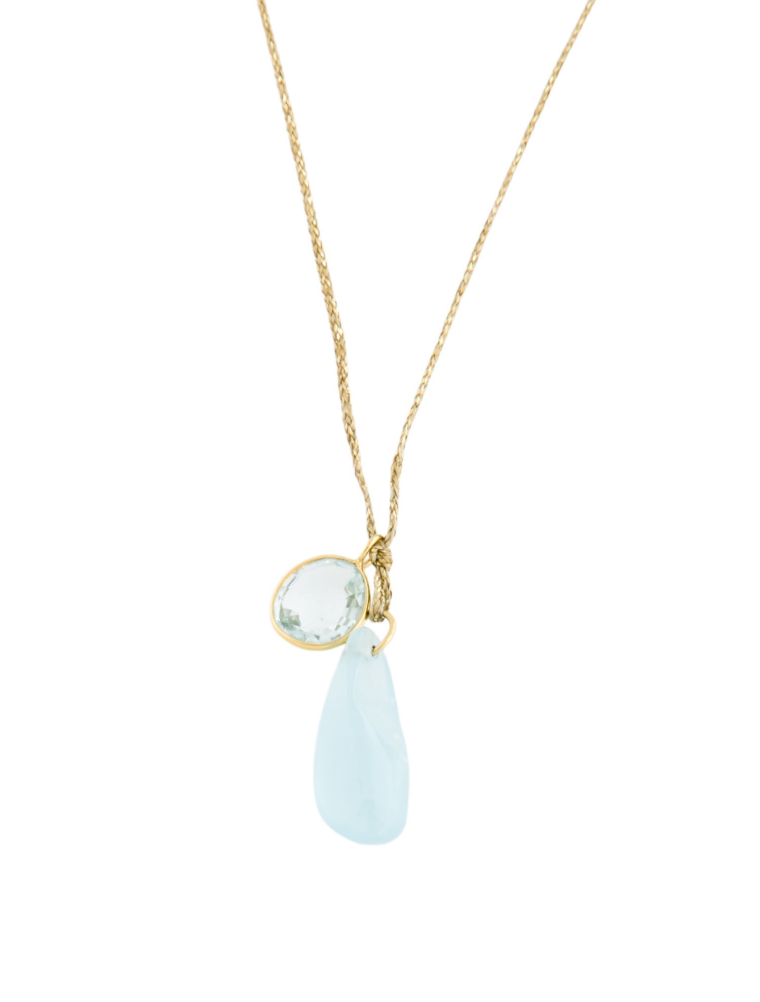 Pippa Small 18K Aquamarine Double Pendant Necklace