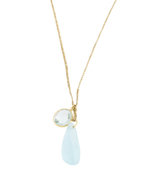 Pippa Small 18K Aquamarine Double Pendant Necklace