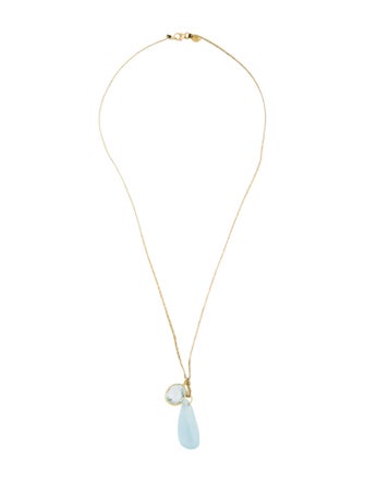 Pippa Small 18K Aquamarine Double Pendant Necklace