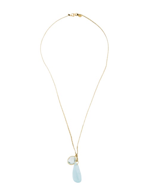 Pippa Small 18K Aquamarine Double Pendant Necklace