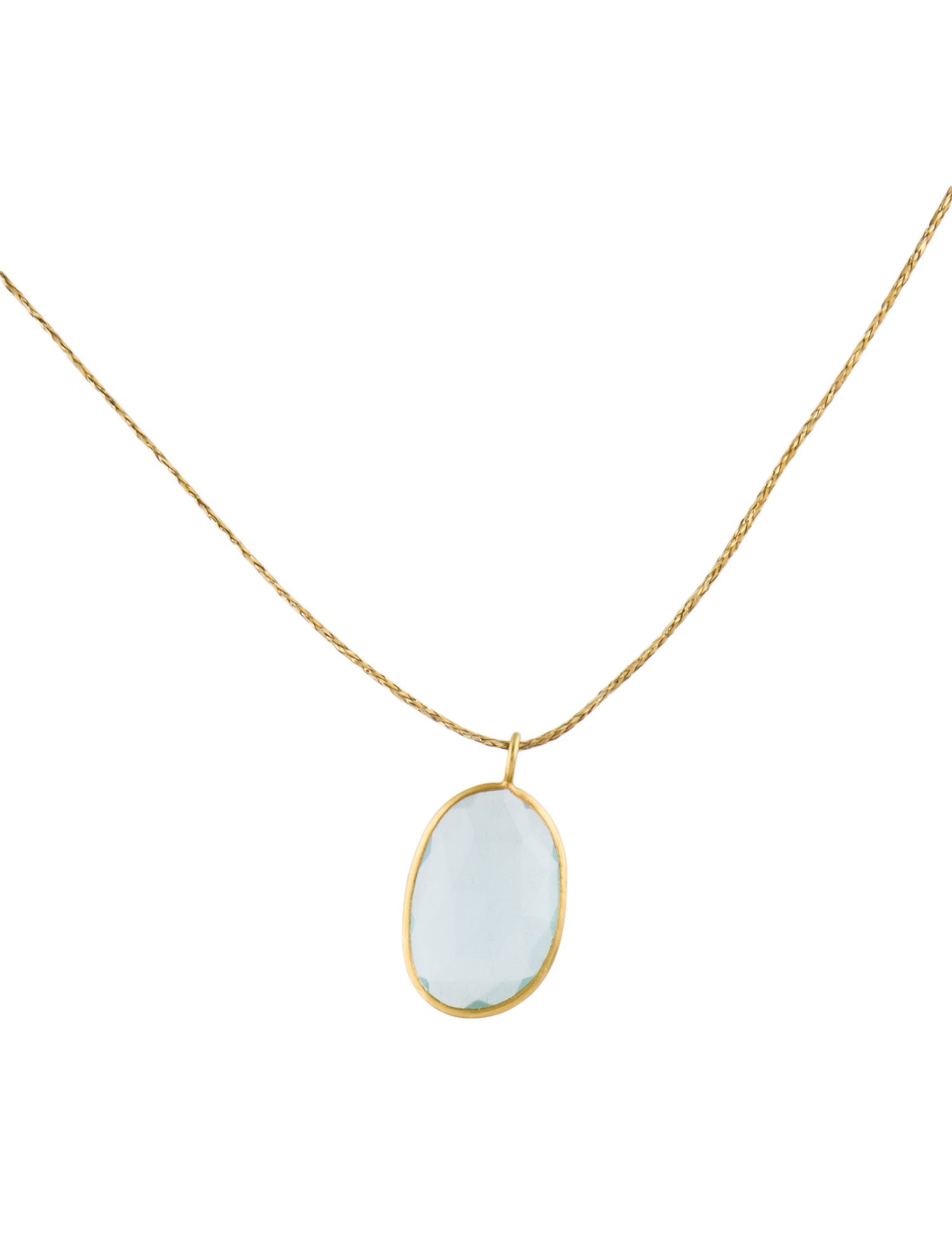 Pippa Small 18K Aquamarine & Cord Pendant Necklace