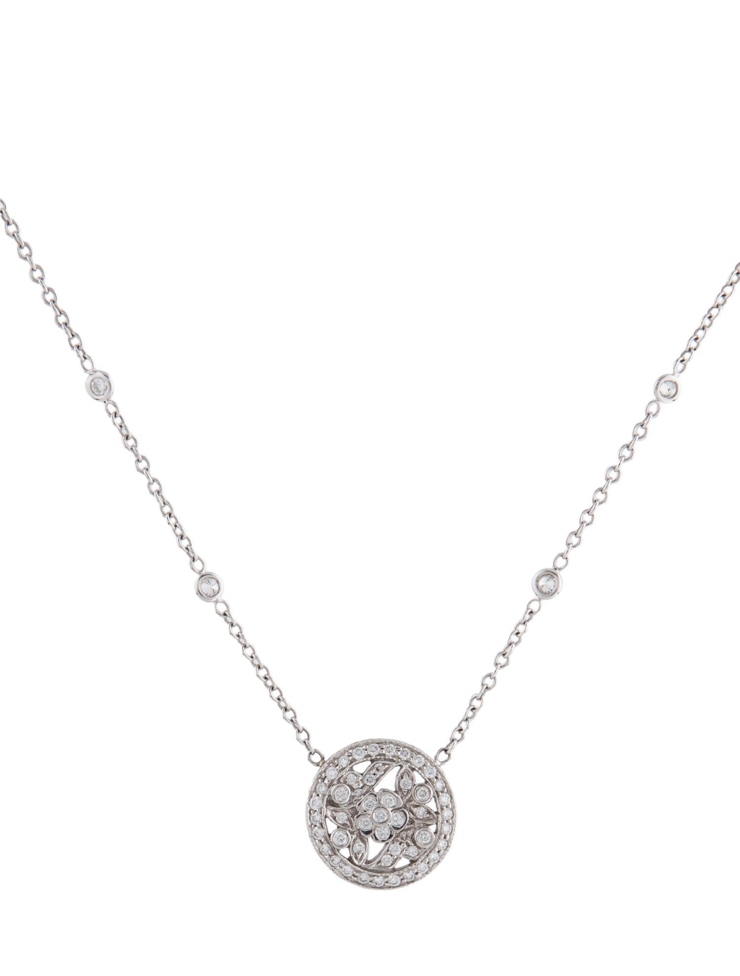 Penny Preville 18K Diamond Floral Pendant Necklace