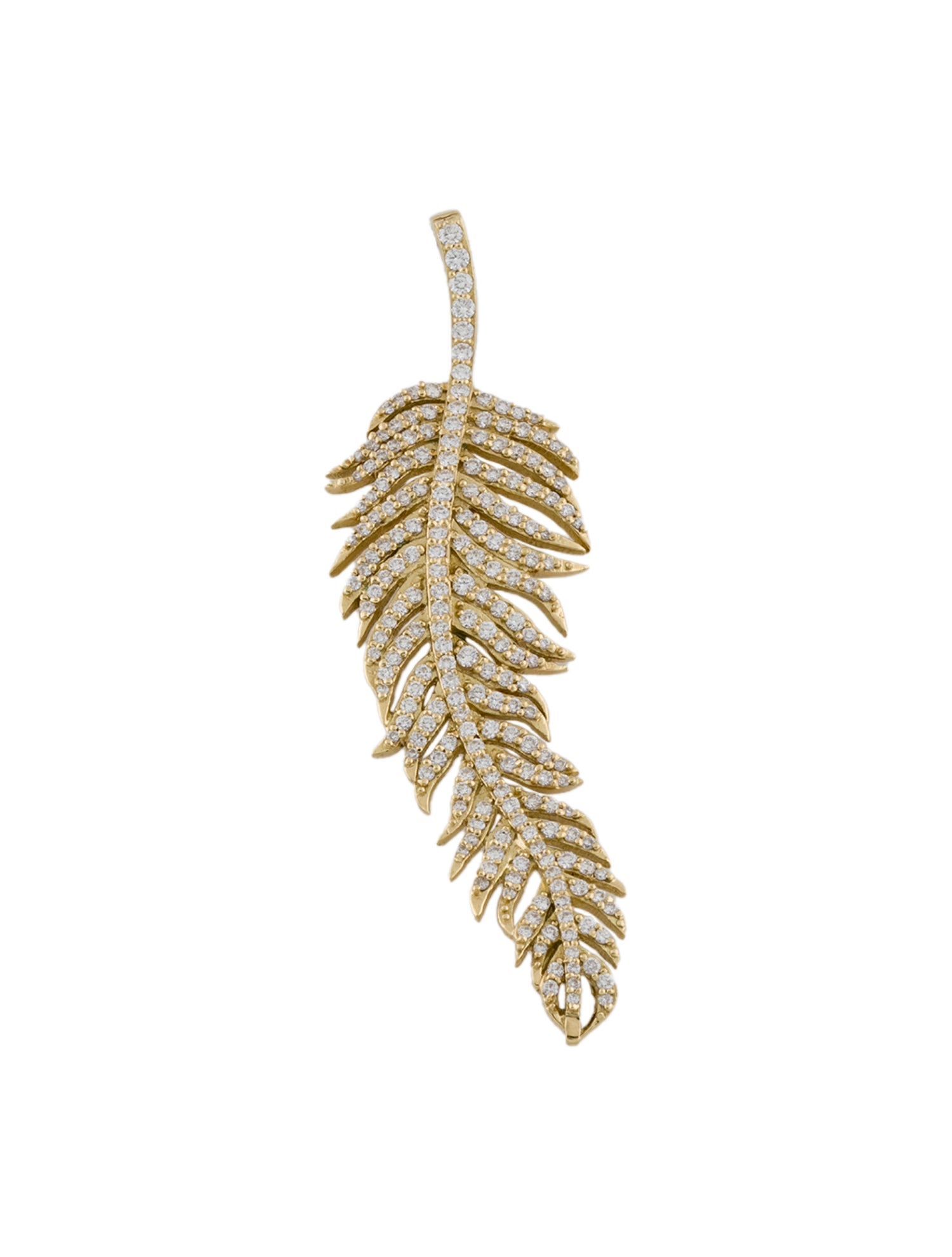 Penny Preville 18K Diamond Large Feather Pendant