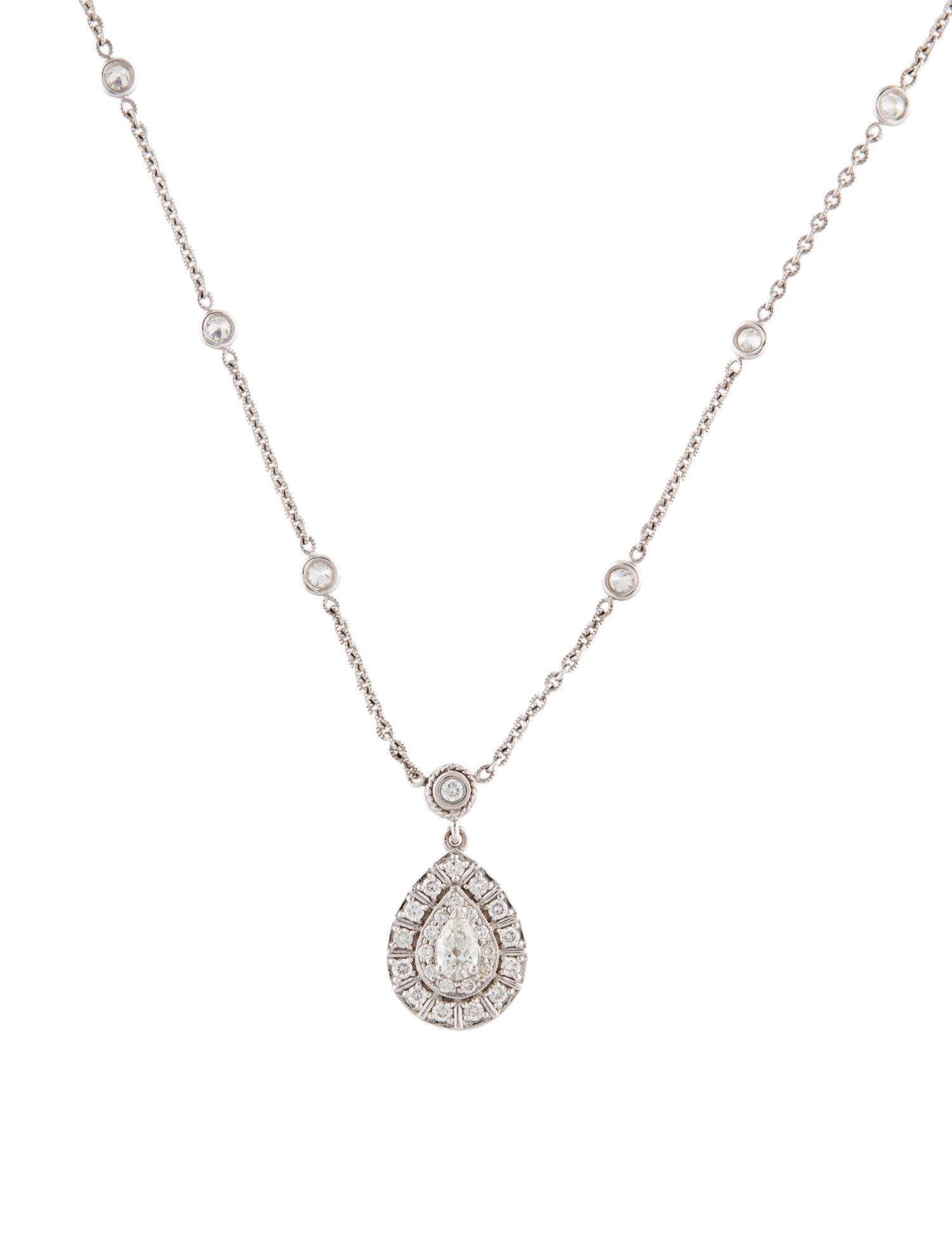 Penny Preville 18K Diamond Pendant Station Necklace