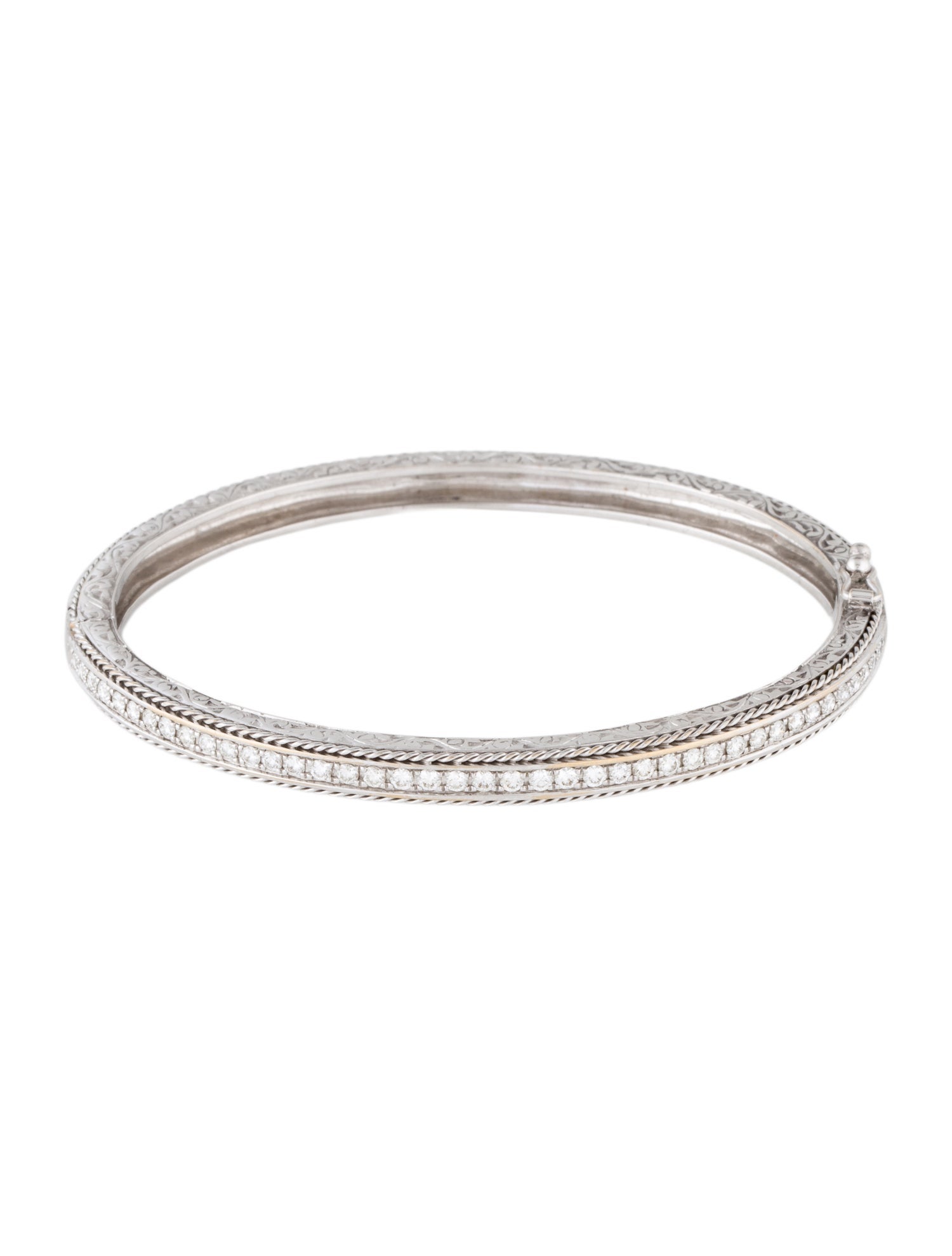 Penny Preville 18K Diamond Hinged Bangle Bracelet
