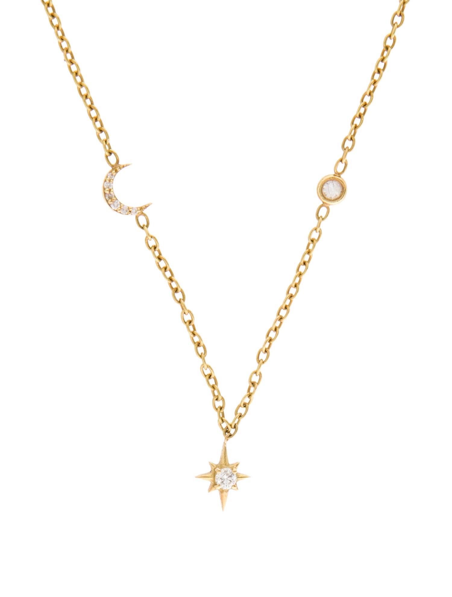 Penny Preville 18K Star & Moon Diamond Station Necklace
