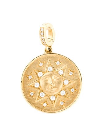 Penny Preville 18K Diamond Man in the Sun Medallion Pendant