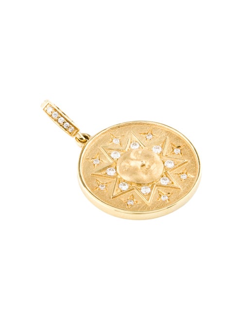 Penny Preville 18K Diamond Man in the Sun Medallion Pendant
