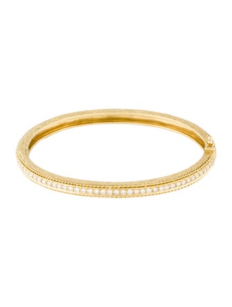 Penny Preville 18K Diamond Engraved Bangle Bracelet