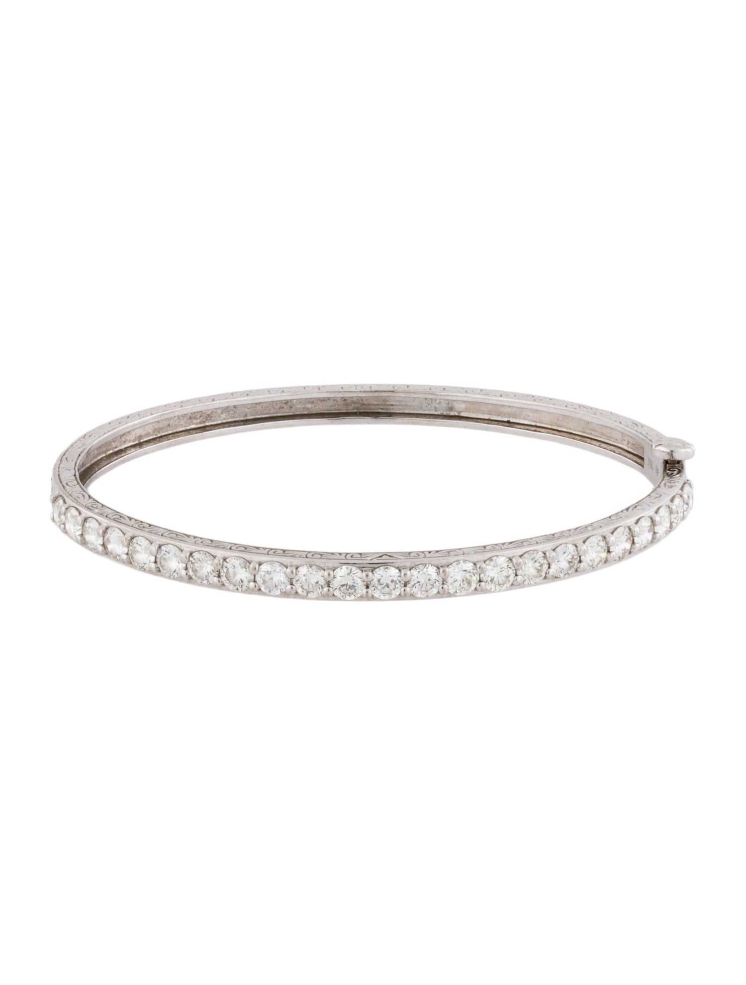 Penny Preville 18K Diamond Engraved Bangle