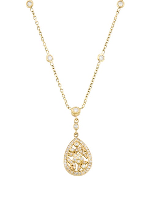 Penny Preville 18K Diamond Flower Garland Pendant Necklace