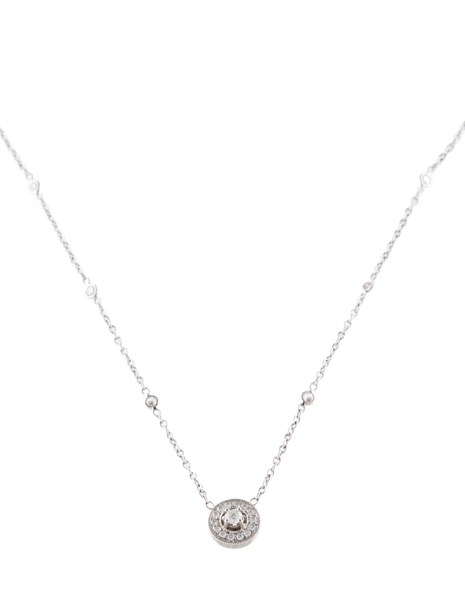 Penny Preville 18K Diamond Classic Round Pendant Necklace