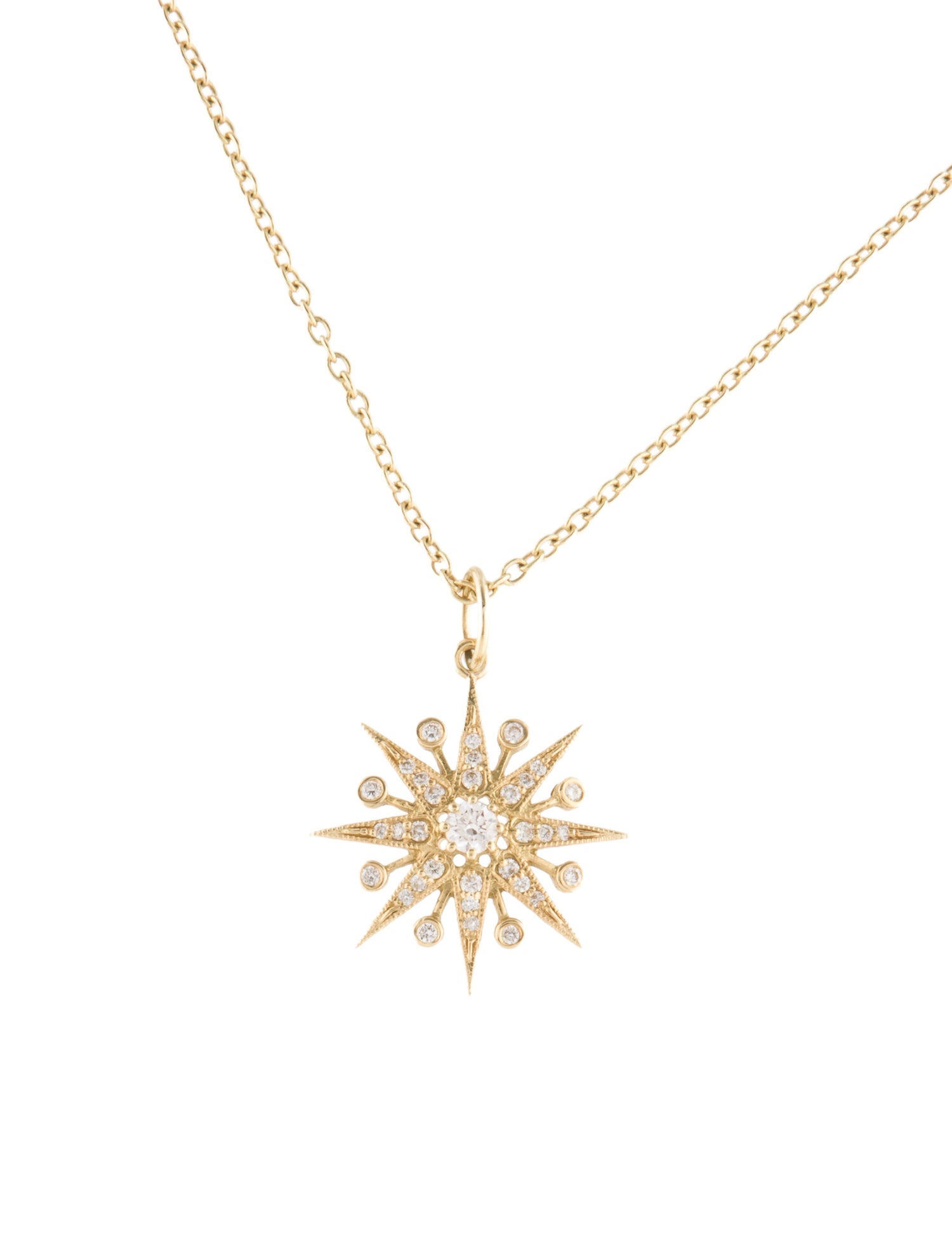 Penny Preville 18K Diamond Starburst Pendant Necklace
