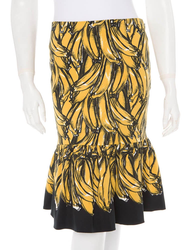 美品　PRADA バナナ柄スカート Prada Banana Skirt - Black Skirts, Clothing - PRA08016 | The RealReal