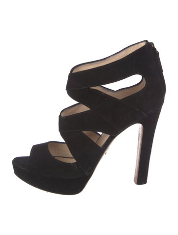 Prada Sandals Suede Cutout Accent IT 38.5 | 8.5