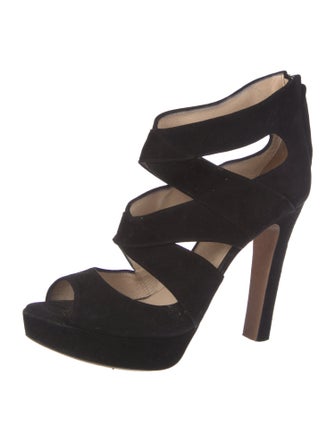 Prada Suede Cutout Accent Sandals