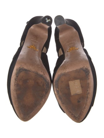 Prada Suede Cutout Accent Sandals
