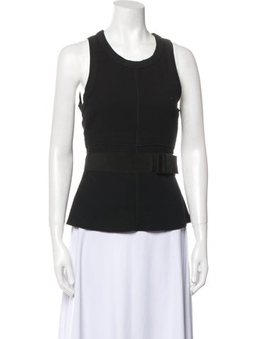 Prada Tops Virgin Wool Scoop Neck Top Us4, It40 | S