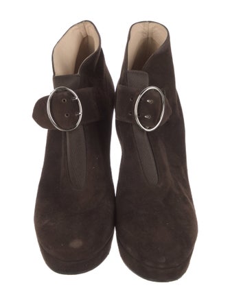 Prada Suede Lace-Up Boots