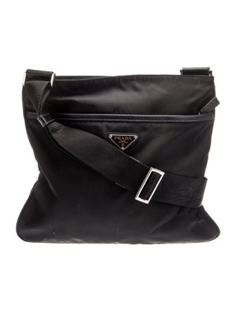 Prada Enameled Metal Triangle Messenger Bag