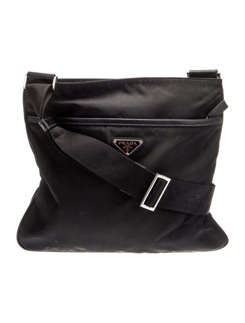 Prada Enameled Metal Triangle Messenger Bag