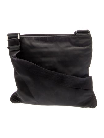 Prada Enameled Metal Triangle Messenger Bag