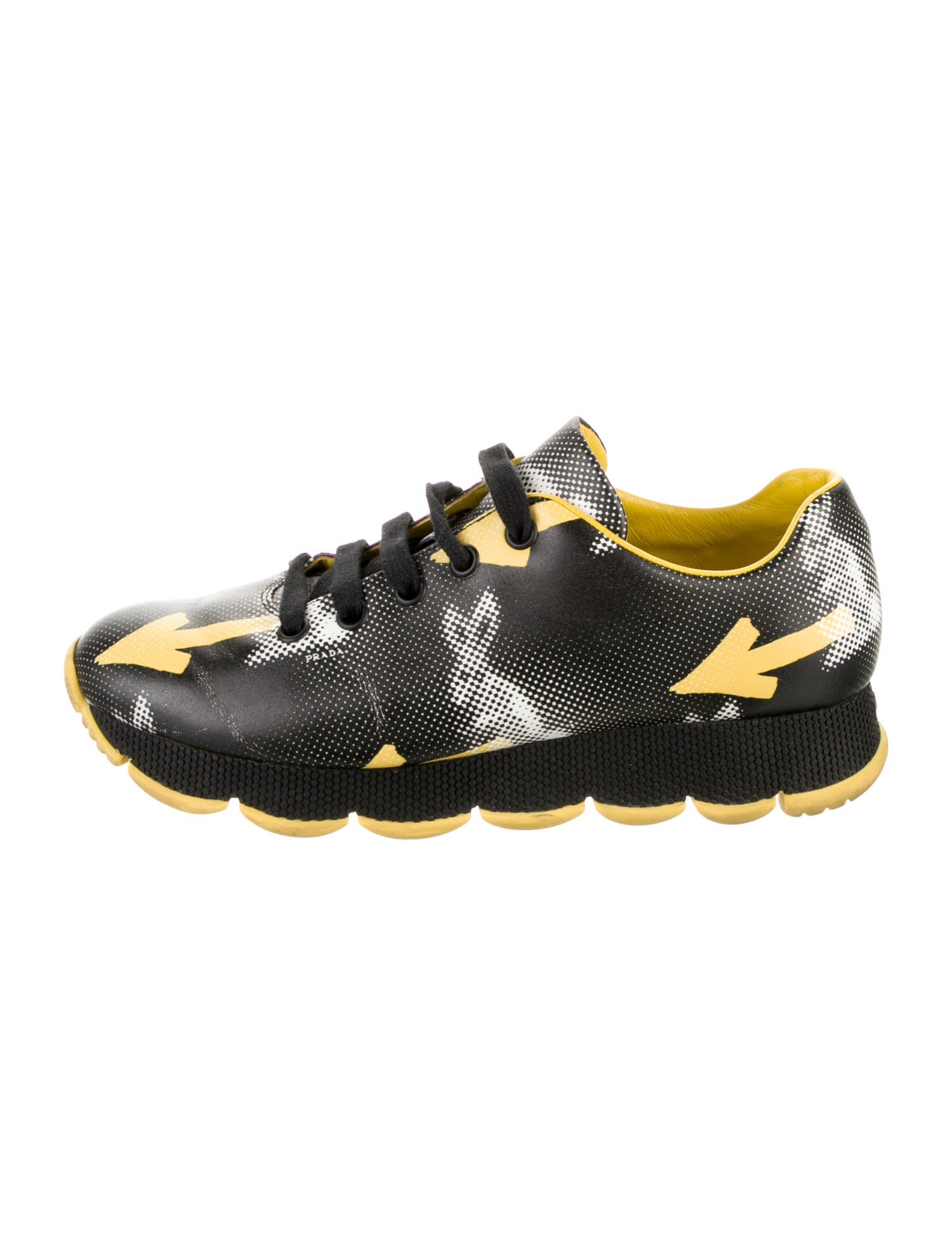 Prada Leather Printed Sneakers