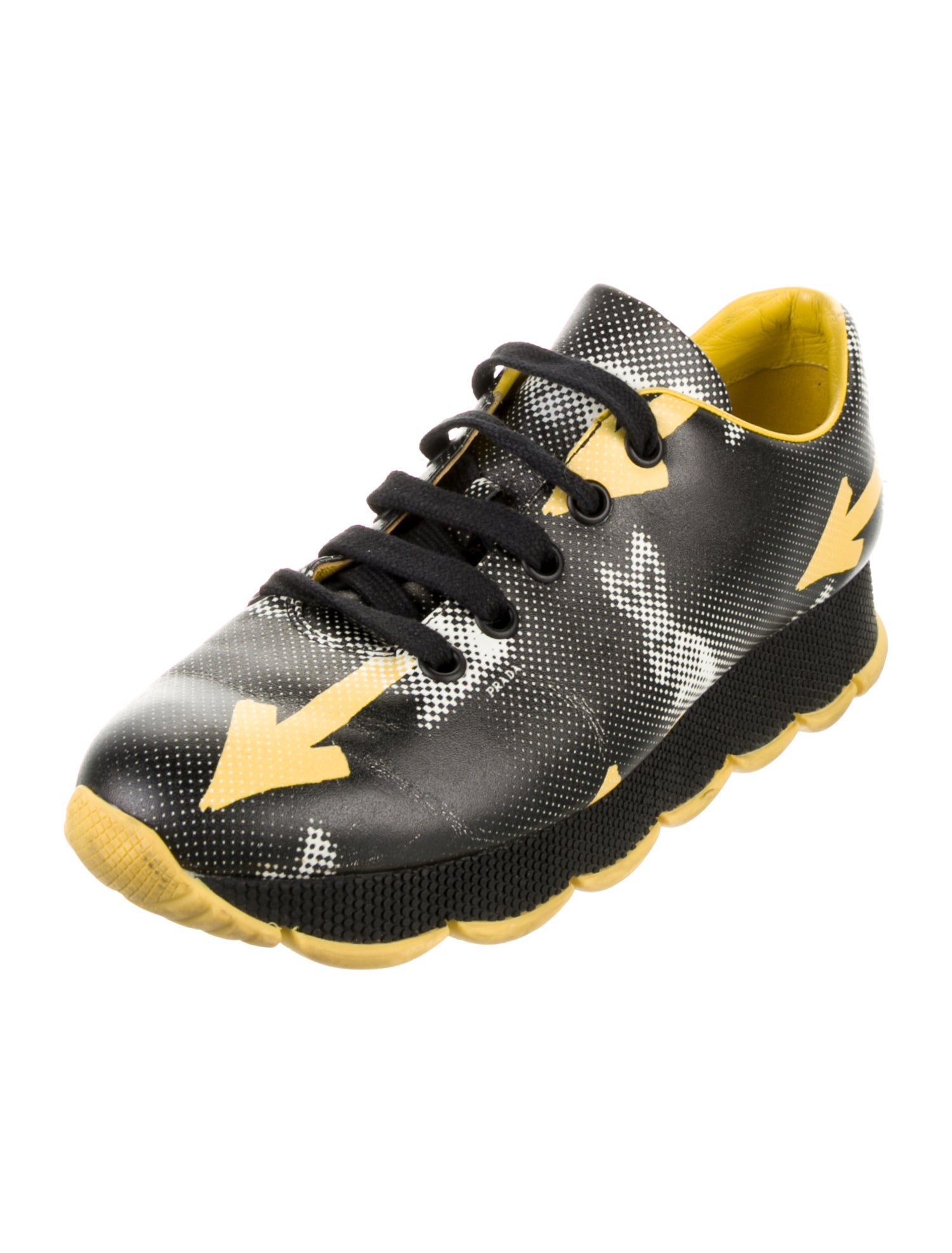 Prada Leather Printed Sneakers