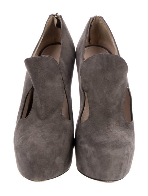 Prada Suede Cutout Accent Pumps