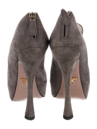 Prada Suede Cutout Accent Pumps