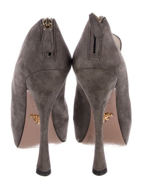 Prada Suede Cutout Accent Pumps