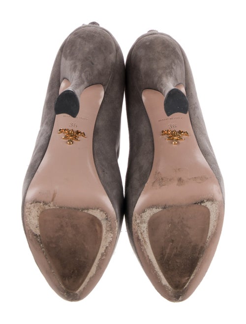 Prada Suede Cutout Accent Pumps