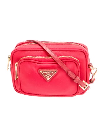 Prada Enameled Metal Triangle Crossbody Bag