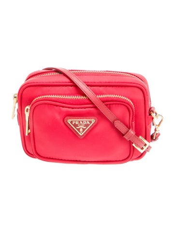 Prada Crossbody Bags Enameled Metal Triangle Bag