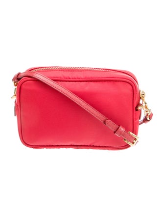 Prada Enameled Metal Triangle Crossbody Bag